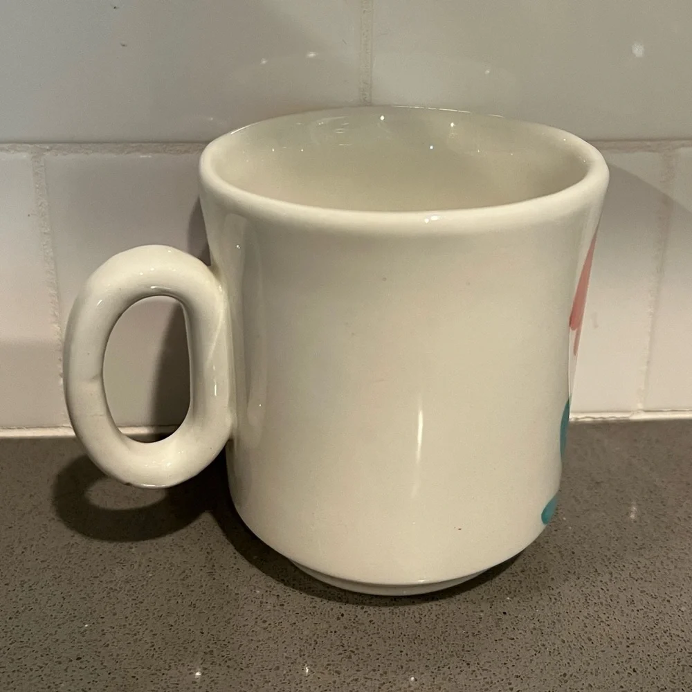 Pier 1 Imports Handpainted Ceramic Floral Coffee Mug Tea Cup Made In Italy